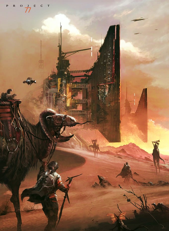 Traders Seeking Shelter at Outpost Resmor near Galaxius Mons, Mars