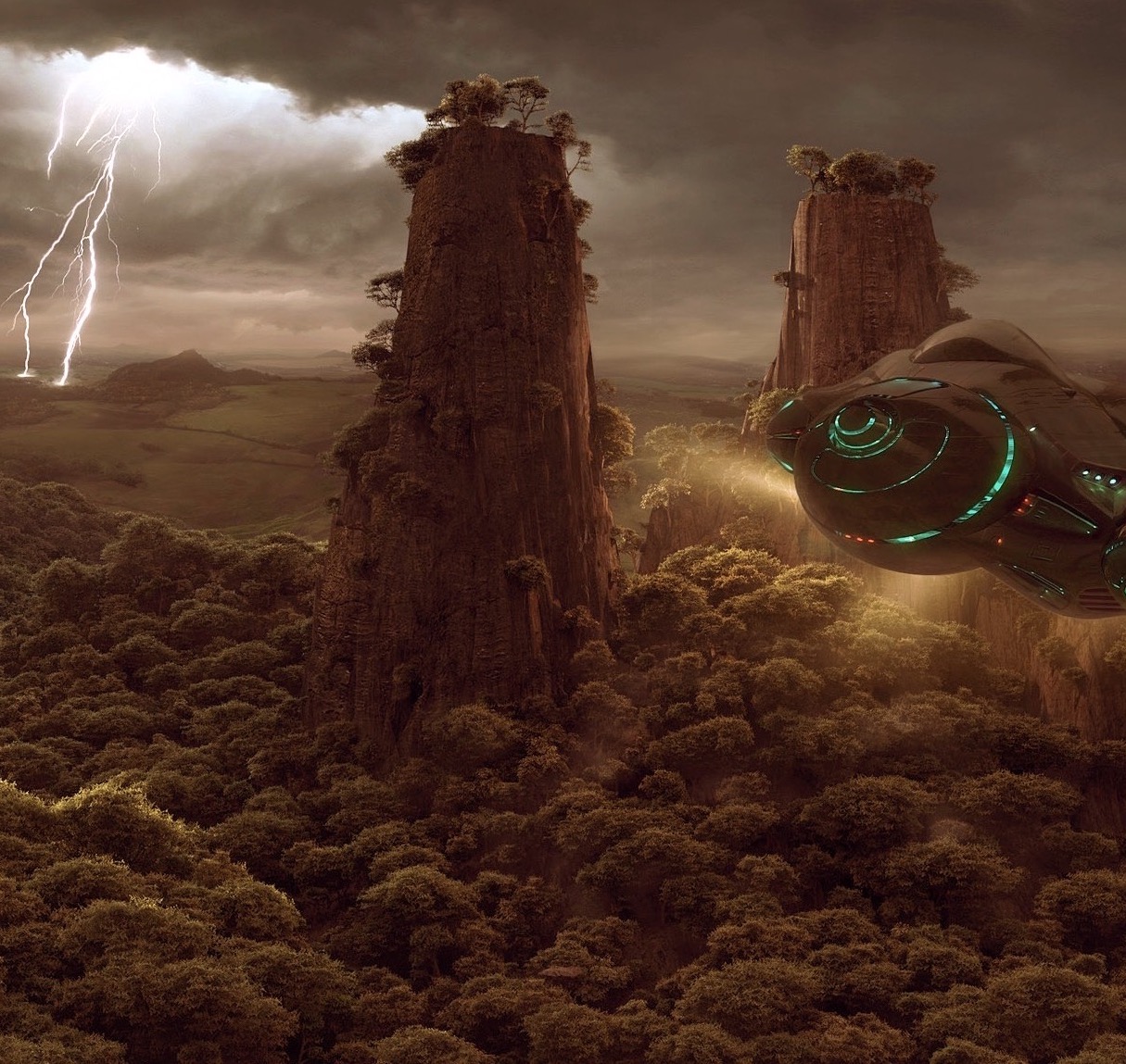 Approaching Ion Storm near Ligeia Marie Shoreline, Titan
